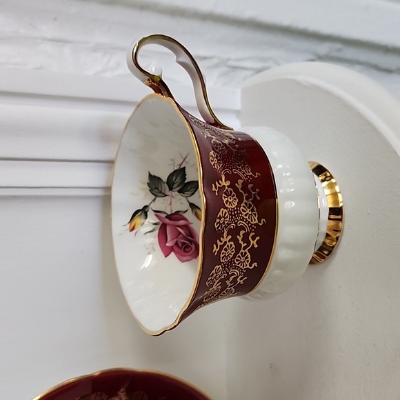 Windsor (England) Red Band, Gold Flowers, Pink Rose Vintage - Picture 3 of 7